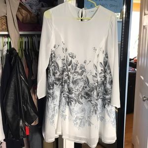 Chiffon dress with flower pattern